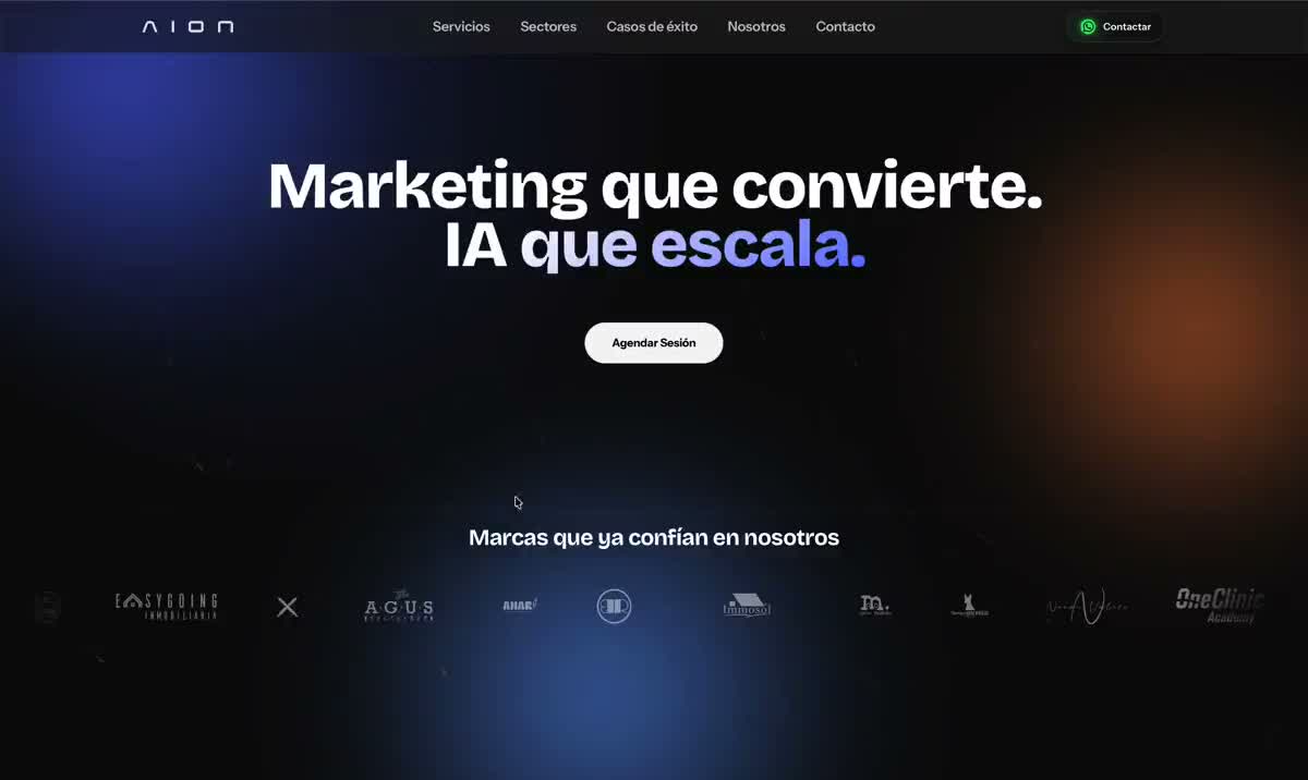 AION Marketing — versión anterior de la web
