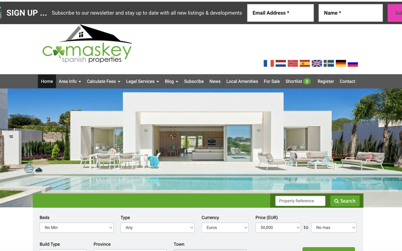 Comaskey Spanish Properties — web antigua, plantilla genérica