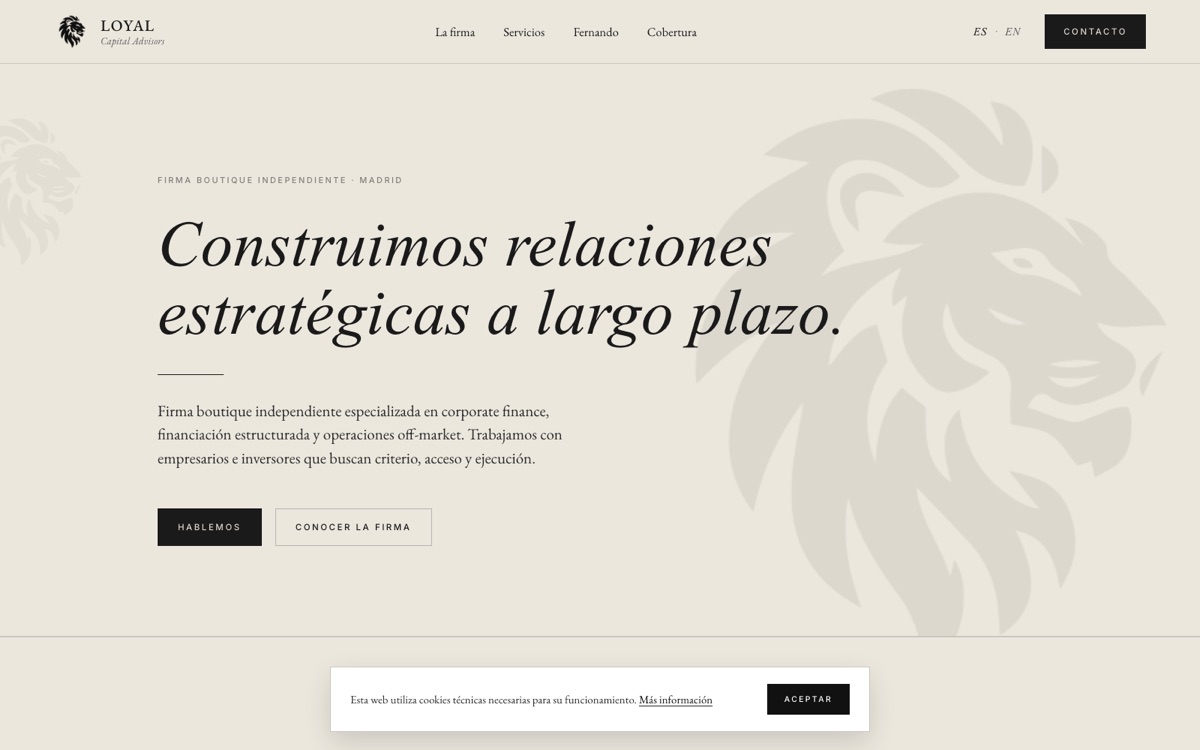 Loyal Capital — rediseño actual